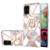 For Samsung Galaxy A71 4G Electroplating Splicing Marble Flower Pattern TPU Shockproof Case with Rhinestone Ring Holder(Imperial Crown)