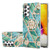 For Samsung Galaxy A72 5G / 4G Electroplating Splicing Marble Flower Pattern TPU Shockproof Case with Rhinestone Ring Holder(Blue Flower)