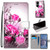 For Huawei P50 Coloured Drawing Cross Texture Horizontal Flip PU Leather Case with Holder & Card Slots & Wallet & Lanyard(Wild Rose)