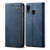 For Galaxy A20 / A30 Denim Texture Casual Style Horizontal Flip Leather Case with Holder & Card Slots & Wallet(Blue)