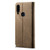 For Galaxy A20s Denim Texture Casual Style Horizontal Flip Leather Case with Holder & Card Slots & Wallet(Khaki)