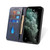 For iPhone 12 / 12 Pro Calf Texture Magnetic Horizontal Flip Leather Case with Holder & Card Slots & Wallet(Blue)
