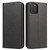 For iPhone 12 / 12 Pro Calf Texture Magnetic Horizontal Flip Leather Case with Holder & Card Slots & Wallet(Black)