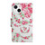 For iPhone 13 Painted Pattern Horizontal Flip Leather Case with Holder & Card Slot & Wallet(Rose Flower)