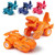 2 PCS Dinosaur Deformation Car Children Inertial Sliding Car Model Toy(Rose Red)