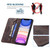 For iPhone 11 Magnetic RFID Blocking Anti-Theft Leather Case with Holder & Card Slots & Wallet (Brown)