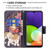 For Samsung Galaxy A22 4G Colored Drawing Pattern Horizontal Flip Leather Phone Case with Holder & Card Slots & Wallet(Flowers Elephant)