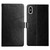 For iPhone X / XS Y Stitching Horizontal Flip Leather Phone Case with Holder & Card Slots & Wallet & Photo Frame(Black)