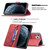For iPhone 11 Pro Magnetic Clasp RFID Blocking Anti-Theft Leather Case with Holder & Card Slots & Wallet (Red)