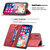 For iPhone X / XS Magnetic Clasp RFID Blocking Anti-Theft Leather Case with Holder & Card Slots & Wallet(Red)