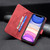 For iPhone 11 Magnetic Clasp RFID Blocking Anti-Theft Leather Case with Holder & Card Slots & Wallet (Red)