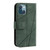 For iPhone 13 mini Skin Feel Splicing Horizontal Flip Leather Phone Case (Green)