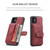 For iPhone 12 Pro Max JEEHOOD RFID Blocking Anti-Theft Wallet Phone Case(Red)