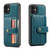 For iPhone 11 Pro JEEHOOD RFID Blocking Anti-Theft Wallet Phone Case (Blue)