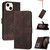 For iPhone 13 Cubic Skin Feel Flip Leather Phone Case(Brown)