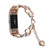For Fitbit Charge 5 Agate Luminous Bead Steel Watch Band(Rose Gold)
