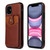 For iPhone 11 Pro Max Soft Skin Leather Wallet Bag Phone Case (Brown)