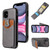 For iPhone 12 mini Soft Skin Leather Wallet Bag Phone Case (Grey)