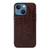 For iPhone 13 Crocodile Top Layer Cowhide Leather Case(Coffee)