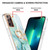 For Samsung Galaxy Note20 Ultra Electroplating Marble IMD TPU Phone Case with Ring Holder(Green 003)