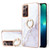 For Samsung Galaxy Note20 Ultra Electroplating Marble IMD TPU Phone Case with Ring Holder(White 006)