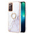 For Samsung Galaxy Note20 Ultra Electroplating Marble IMD TPU Phone Case with Ring Holder(White 006)