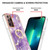 For Samsung Galaxy Note20 Ultra Electroplating Marble IMD TPU Phone Case with Ring Holder(Purple 002)