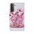For Samsung Galaxy S22+ 5G Coloured Drawing Pattern Leather Phone Case(Cute Rabbit)