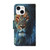 For iPhone 13 mini Coloured Drawing Pattern Leather Phone Case (Lion)