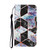 For iPhone 13 mini Coloured Drawing Pattern Leather Phone Case (Black Marble)