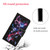 For Samsung Galaxy S22+ 5G Colored Drawing Pattern Flip Leather Case(Fluorescent Butterfly)