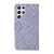 For Samsung Galaxy S22 Ultra 5G Ethnic Style Embossed Pattern Leather Phone Case(Purple)