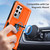 For Samsung Galaxy S22 Ultra 5G 3 in 1 Ring Holder PC + TPU Phone Case(Orange)