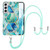 For Samsung Galaxy S22+ 5G Electroplating Splicing Marble TPU Phone Case with Lanyard(Green)