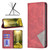 For Infinix Smart 6 Rhombus Texture Magnetic Leather Phone Case(Red)