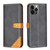 For iPhone 12 / 12 Pro Color Matching Double Sewing Thread Leather Case(Black)