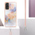 For Xiaomi Redmi Note 11S / Note 11 Global Electroplating IMD TPU Phone Case with Lanyard(White Marble)