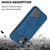 For iPhone 12 Pro Line Card Holder Phone Case(Blue)