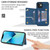 For iPhone 12 mini Line Card Holder Phone Case (Blue)
