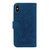 For iPhone X / XS Butterfly Rose Embossed Leather Phone Case(Blue)