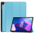 For Lenovo Tab M10 3rd Gen Custer Pure Color 3-Fold Holder Smart Leather Tablet Case(Sky Blue)