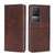 For Xiaomi Redmi K50/K50 Pro Cow Texture Magnetic Horizontal Flip Leather Phone Case(Dark Brown)