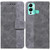 For Infinix Hot 12 Play Geometric Embossed Leather Phone Case(Grey)
