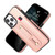 For iPhone 11 Pro Max Wristband Kickstand Wallet Leather Phone Case (Rose Gold)