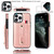 For iPhone 11 Pro Max Wristband Kickstand Wallet Leather Phone Case (Rose Gold)