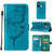 For Infinix Hot 11 Embossed Butterfly Leather Phone Case(Blue)