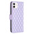 For iPhone 12 mini Diamond Lattice Wallet Leather Flip Phone Case (Purple)