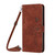 For iPhone 12 Pro Max Skin Feel Heart Pattern Leather Phone Case With Lanyard(Brown)