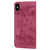 For iPhone XS Max Cartoon Sakura Cat Embossed Leather Case(Wine Red)