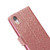 For iPhone XR Glitter Powder Butterfly Leather Phone Case(Rose Gold)